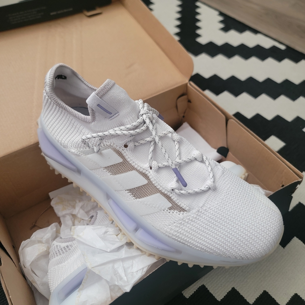 Adidas NMD S1 White and Purple Sneakers